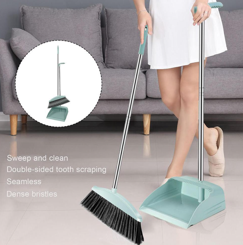 Indoor Outdoor Broom Garbage Cleaner Sweep Floor Brush Dustpan Set