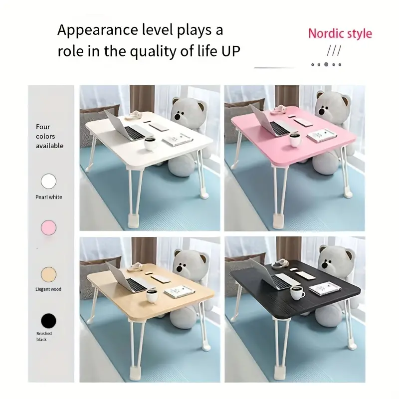 1pc Laptop Desk, Laptop Bed Stand, Foldable Laptop Table, Folding Breakfast Tray, Reading And Writing Holder For Bed Couch Sofa Floor